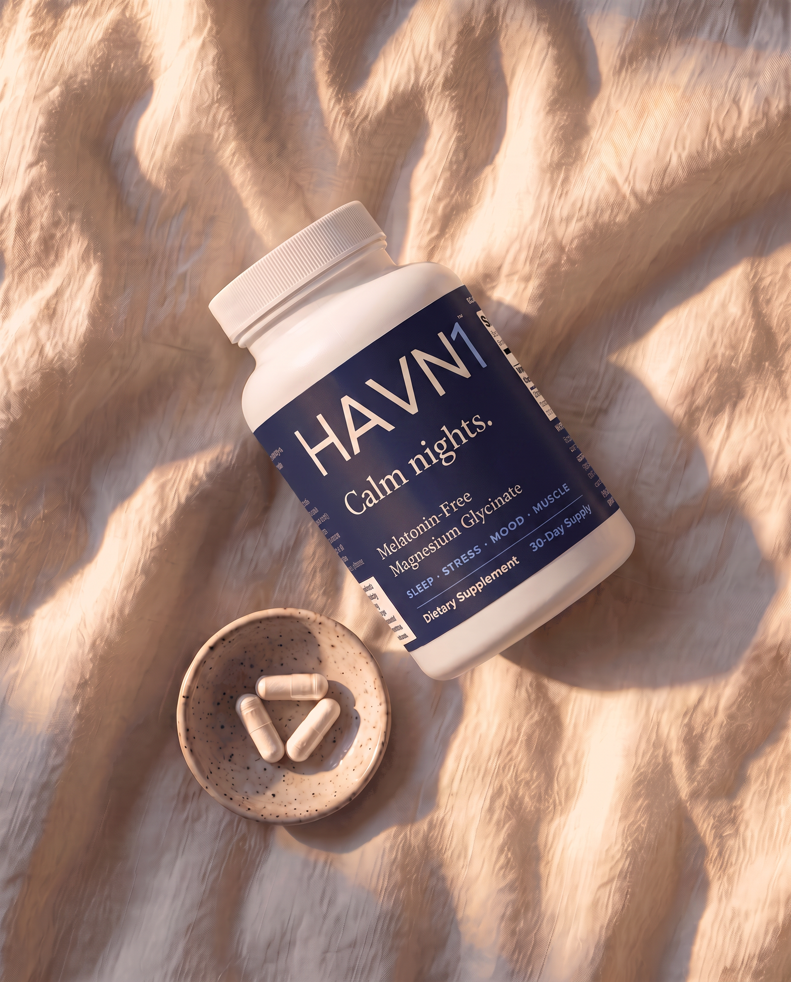 Our shot: HAVN1 capsules in a dish