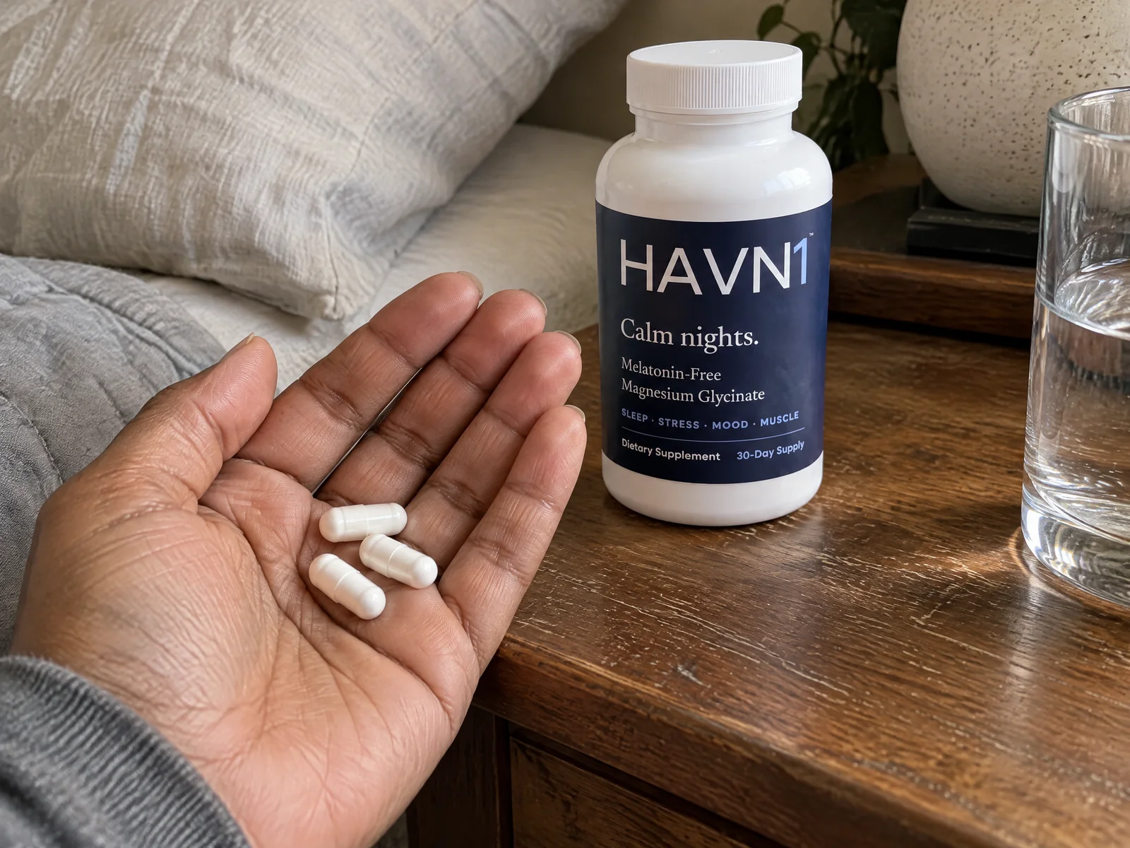 HAVN1 capsules as part of an evening routine